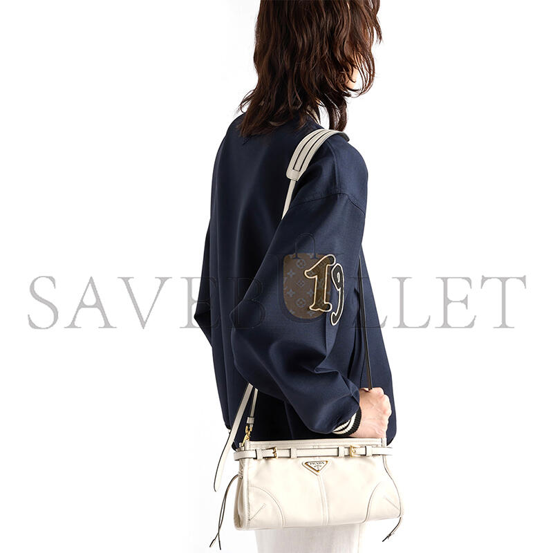 PRADA BONNIE SMALL LEATHER SHOULDER BAG 1BH215 (26*14*12cm)